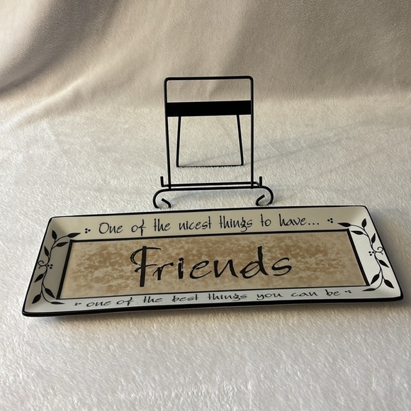 Brown & Ivory Friends plate with easel - Picture 2 of 8